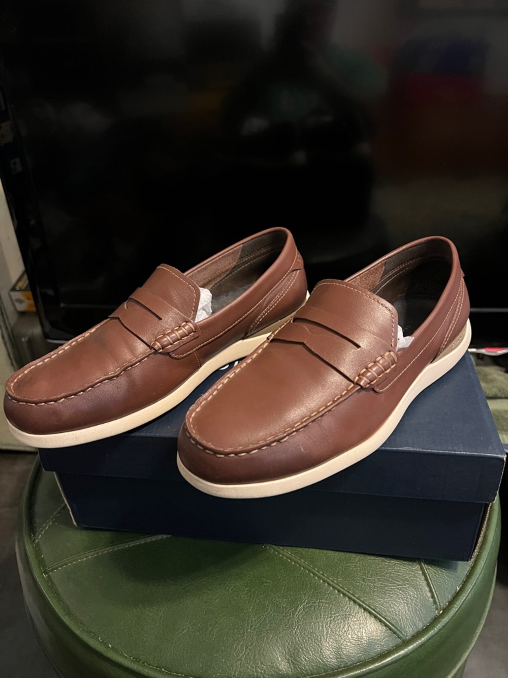 COLE HAAN GRAND ATLANTIC PENNY LOAFER CHESTNUT SIZE 9.5